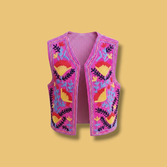 Suzani gilet roze