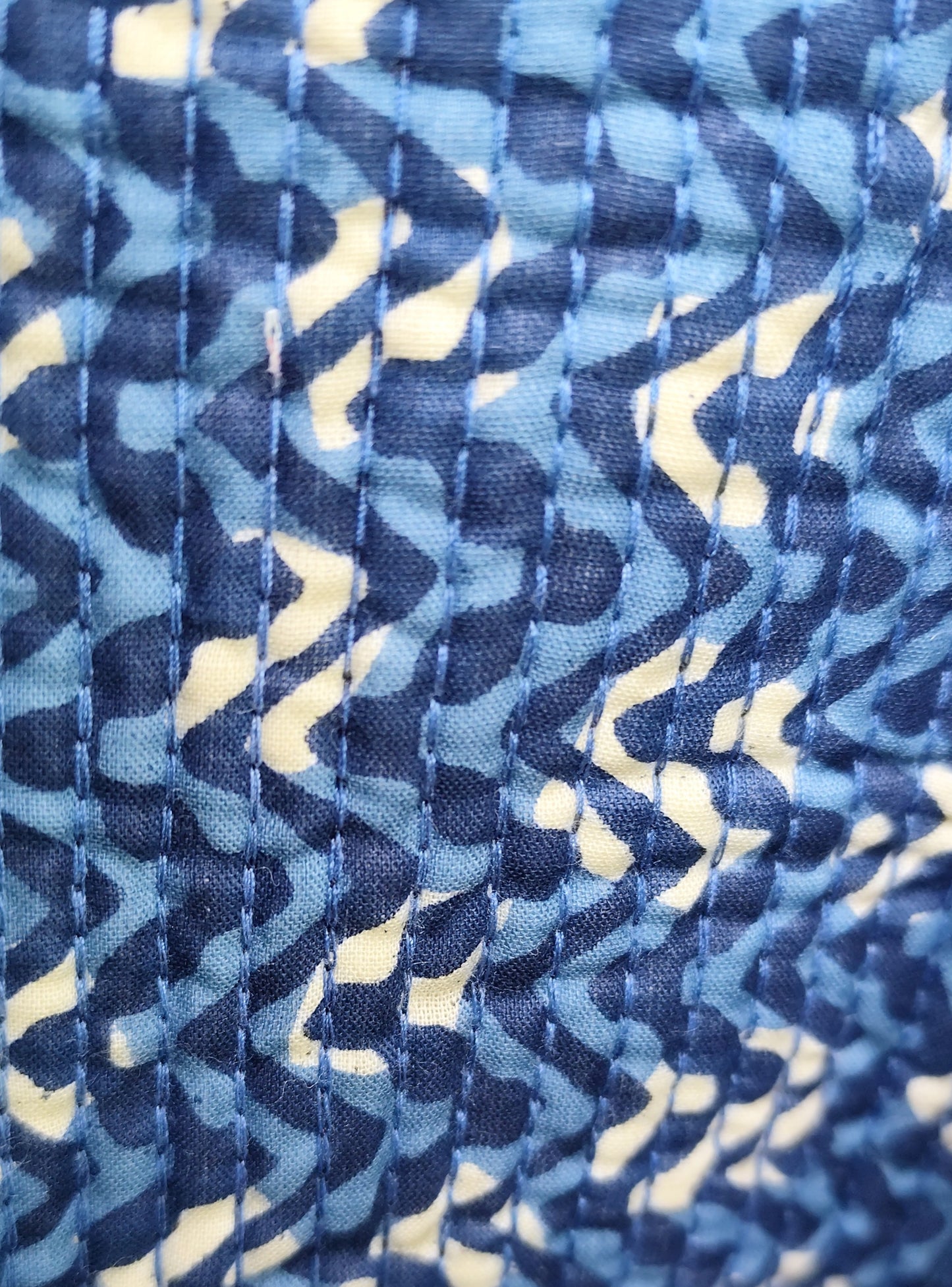 Katoenen jas lang blauw
