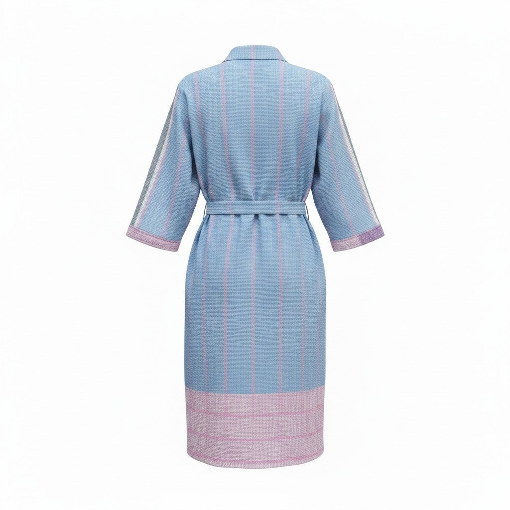 Kantha jas lang roze blauw