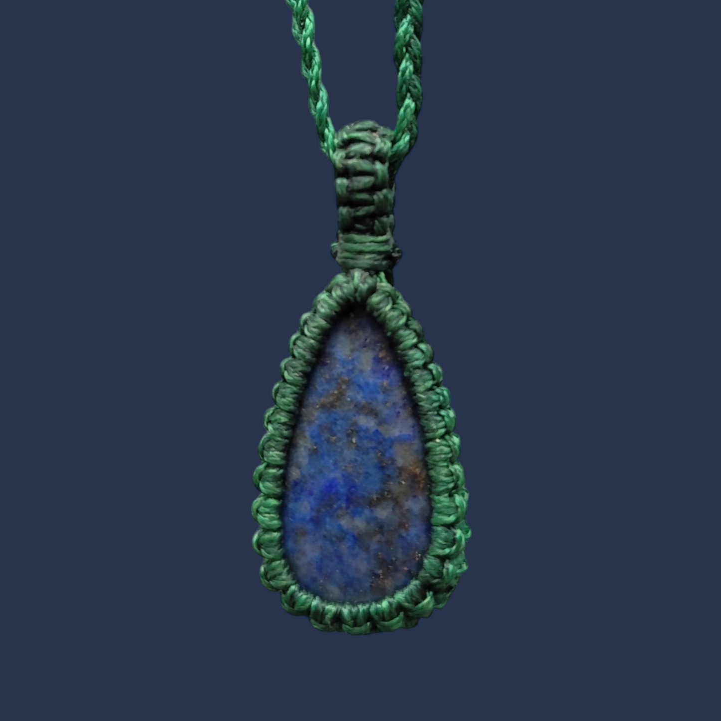 Macramé gekleurde ketting met  labradoriet