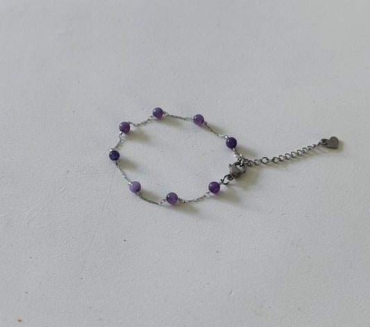 Armband Amethist zilverkleur