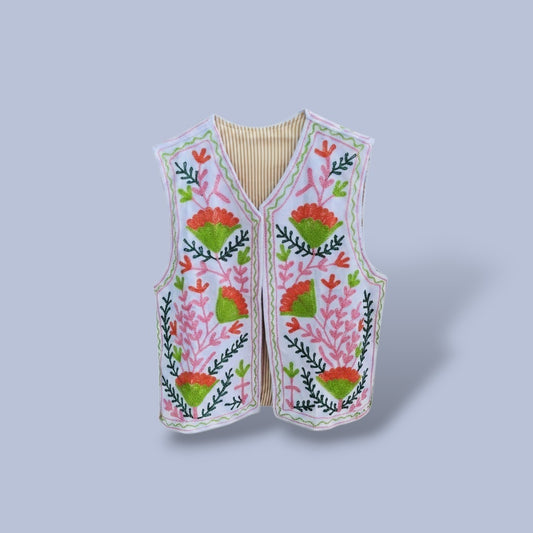 Suzani gilet wit