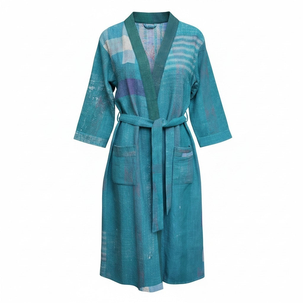 Kantha jas lang turquoise