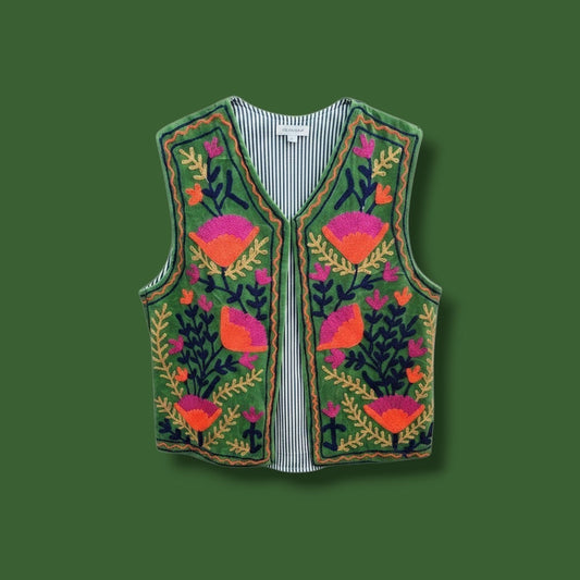 Suzani gilet groen